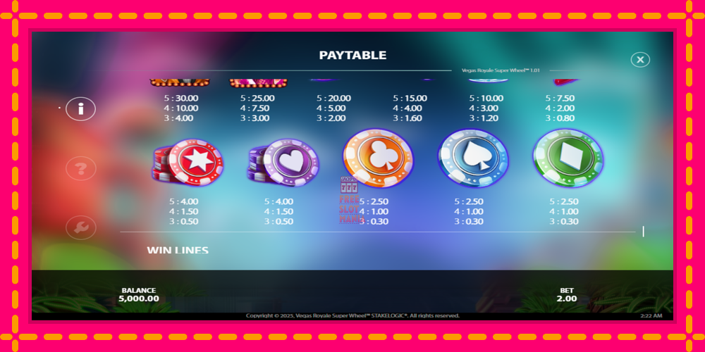 Automat Vegas Royale Super Wheel z jasną grafiką, zdjęcie 4