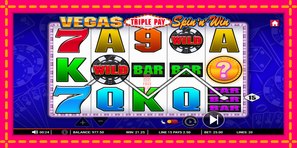 Automat Vegas Triple Pay Spin n Win z jasną grafiką, zdjęcie 2