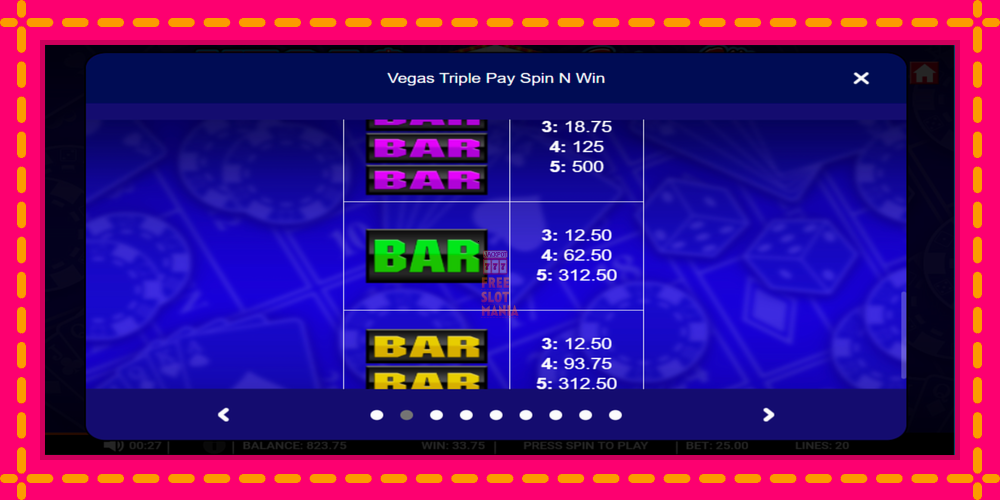 Automat Vegas Triple Pay Spin n Win z jasną grafiką, zdjęcie 4