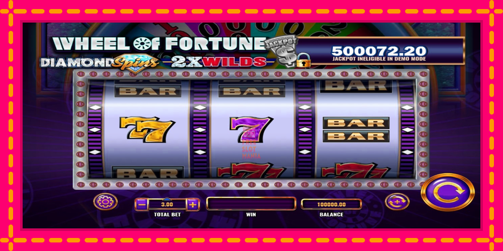 Automat Wheel of Fortune Diamond Spins 2x Wilds z jasną grafiką, zdjęcie 1