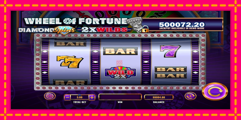 Automat Wheel of Fortune Diamond Spins 2x Wilds z jasną grafiką, zdjęcie 2