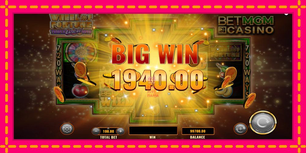 Automat Wheel of Fortune Triple Extreme Spin BetMGM z jasną grafiką, zdjęcie 3