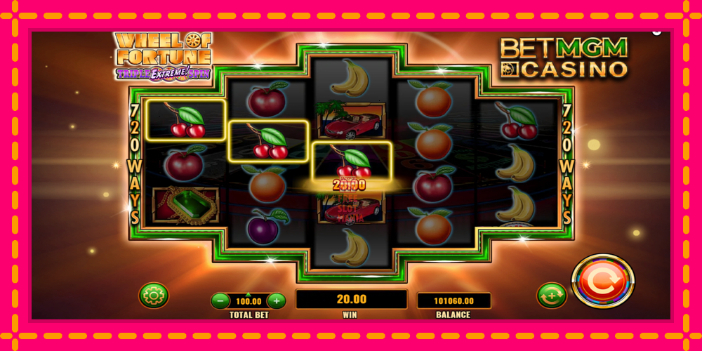 Automat Wheel of Fortune Triple Extreme Spin BetMGM z jasną grafiką, zdjęcie 4