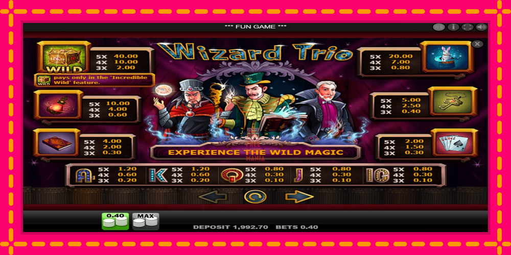 Automat Wizard Trio z jasną grafiką, zdjęcie 3