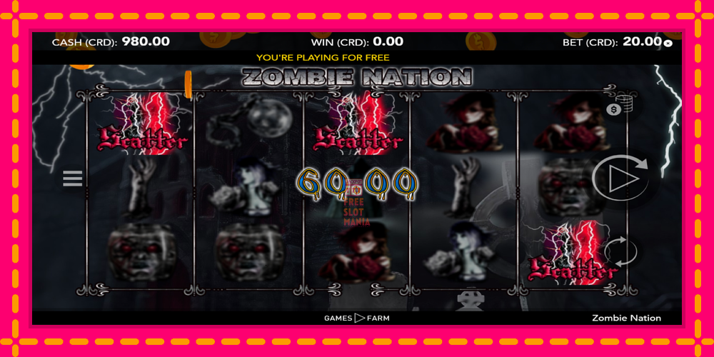 Automat Zombie Nation z jasną grafiką, zdjęcie 2