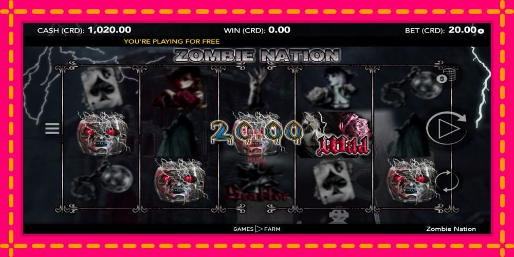 Automat Zombie Nation z jasną grafiką, zdjęcie 3